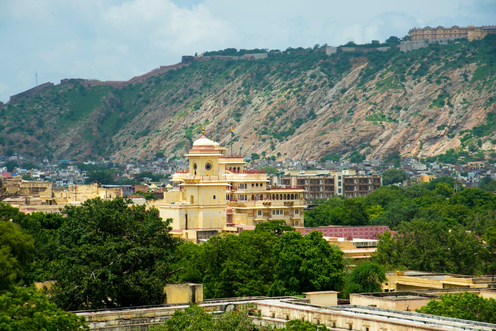 Pink city view from Hawa Mahal Palace of the Winds, Jaipur, Rajasthan